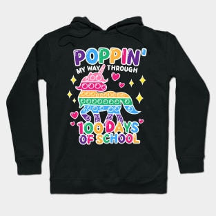 Funny Happy Poppin my way trough 100 Days Of School Hoodie